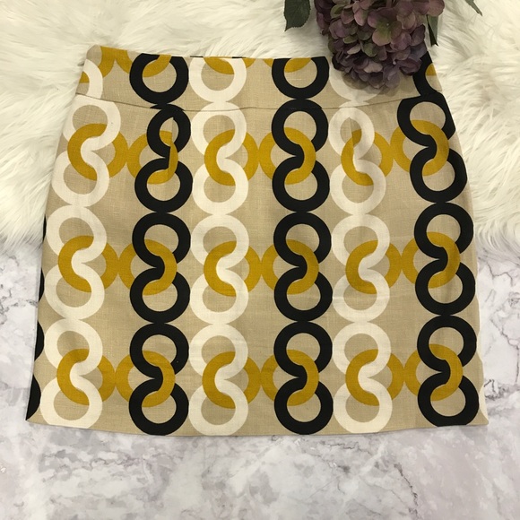 J Crew Link Print Linen Mini Skirt - Picture 4 of 6